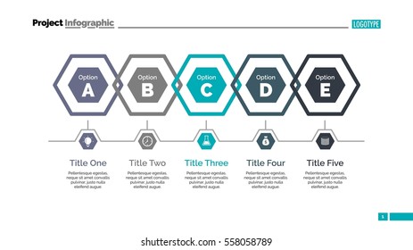 Five Hexagons Diagram Slide Template
