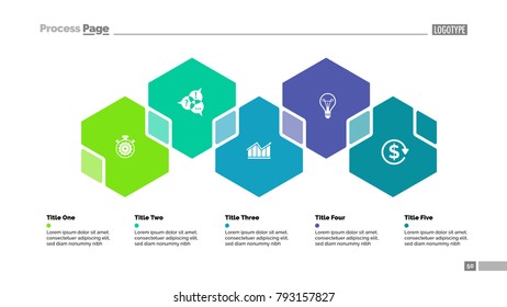 Five Hexagons Scheme Slide Template