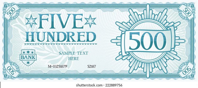 five hundred abstract banknote