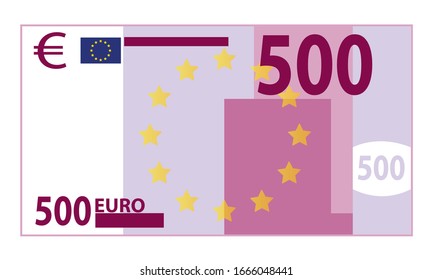 five hundred euro bill vector graphic