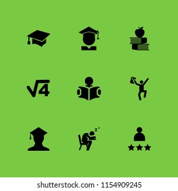 five icon. 9 five set with student, rate and number vector icons for web and mobile app