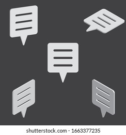 five icon set 3d isometrical