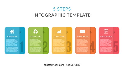 Five infographic elements with numbers, icons and place for your text, workflow, process chart, steps or options, vector eps10 illustration