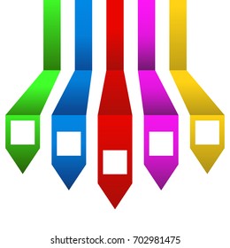 Five infographic template with colorful stripes. Vector illustration. Eps 10