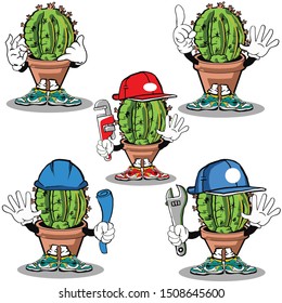 five kind of cool style of mini green cactus