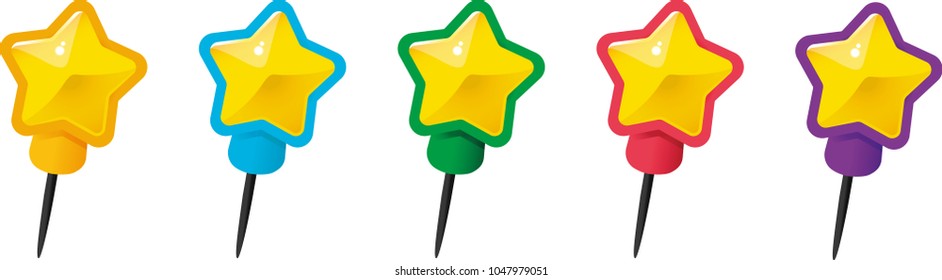 
Five kinds of cute star pins.