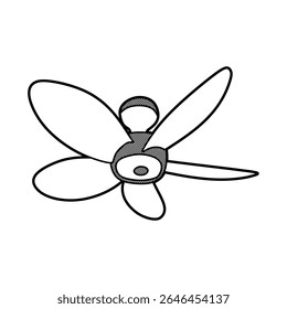 five large propeller hanging fan simple vector