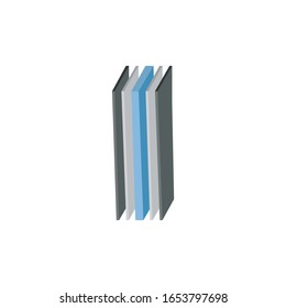 Five Layer structure illustration in 3D perspective. glass wood or textile layers. can be used for manuals, brochures, product description or infographics. Stock Vector illustration isolated on white