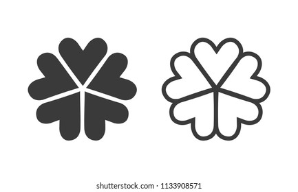 Five leaf clover icons vector
