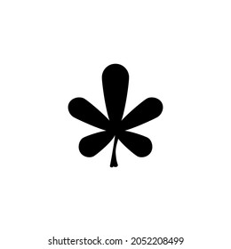 Cinco Lámparas de Hojas, Lucky Irish Plant. Icono de vector plano. Sencillo símbolo negro sobre fondo blanco. Plantilla de diseño de signos de la Planta Lucky Irish para elementos de interfaz de usuario web y móvil de Five Leaf Clover.