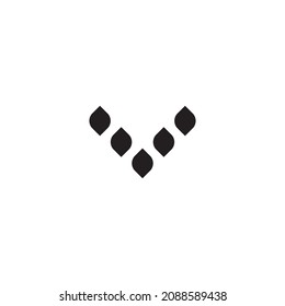 cinco letras de la hoja V símbolo simple vector