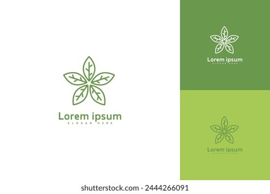 five leaf stalk logo, simple design