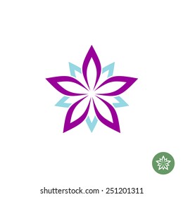 Five leaves lotus flower logo template