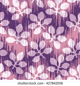 Five leaves on a stem pattern seamless background tile