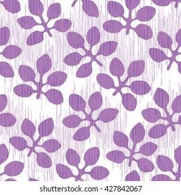 Five leaves on a stem pattern seamless background tile