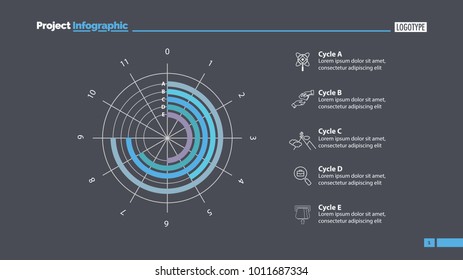 Five Lines Chart Comparison Slide Template