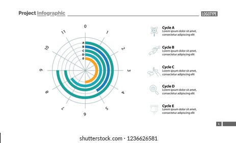 Five lines chart comparison slide template. Business data. Graph, chart, design. Creative concept for infographic, report. Can be used for topics like statistics, management, analytics