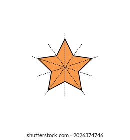 fünf Symmetrielinien des Sterns