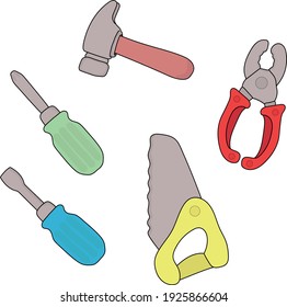 Five Litte Cute Handyman Tools 