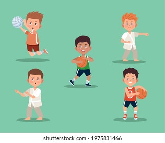 five little boys activities characters