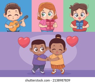 five little lovers characters group