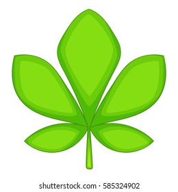 Five lobes green leaf icon. Cartoon illustration of five lobes green leaf vector icon for web
