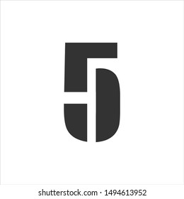 Five Logo. Number 5 Symbol. Icon Vector Eps 10.