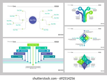 Five Management Slide Templates Set