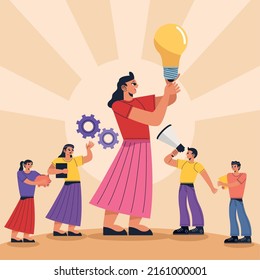 five marketing persons group characters