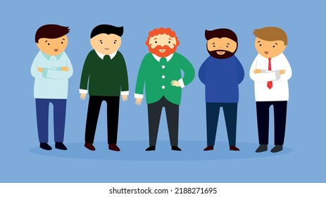 five men of different types