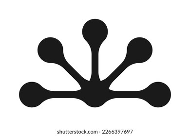 Five metaball blob silhouette shape icon. A symbol made from a group of metaballs morphed together. Isolated on a white background.