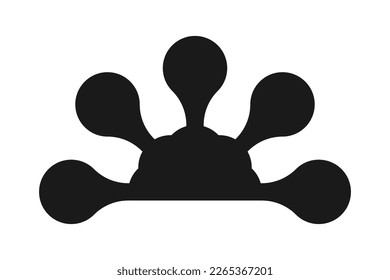 Five metaball cloud shape silhouette icon. A symbol made from blob shapes morphed together. Isolated on a white background.