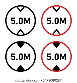 Five Meter Distance Sign Ensure Safety with Proper Distance Warnings