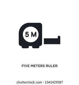 five meters ruler isolated icon. simple element illustration from construction concept icons. five meters ruler editable logo sign symbol design on white background. can be use for web and mobile