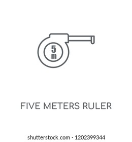 Five Meters Ruler linear icon. Five Meters Ruler concept stroke symbol design. Thin graphic elements vector illustration, outline pattern on a white background, eps 10.