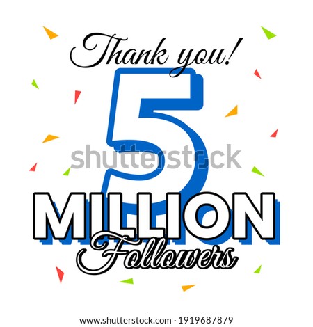 Five Million Followers Popular Web Banner Template Design Vector
