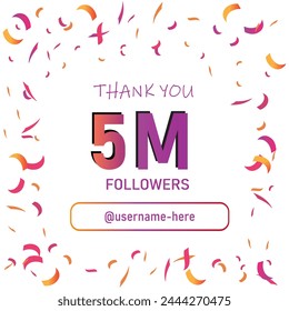 five millions followars thank you vector,  eps