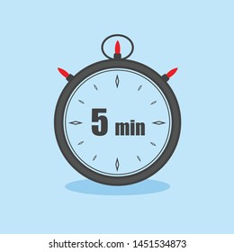 Five Minutes Clock Icon 5 Minute Stock Vector (Royalty Free) 1451534873 ...