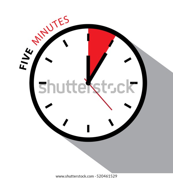 Five Minutes Clock Stopwatch Countdown Vector Stock Vector (Royalty