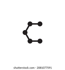 
five molecules letter C simple symbol logo vector
