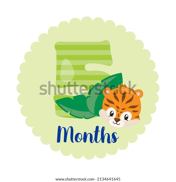 Five Months Old Baby Milestone Card Stock Vector (Royalty Free ...