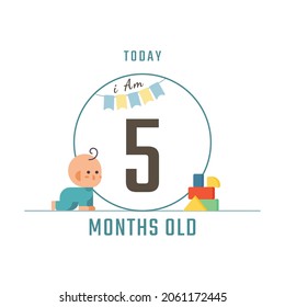 Five Months Old Today Greeting Card Stock Vector (Royalty Free ...