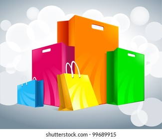 five multicolored packages