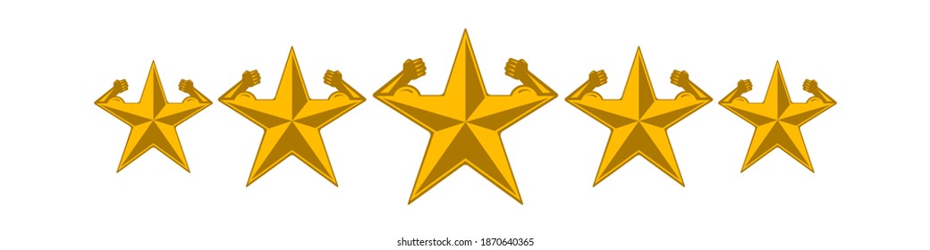 Five Muscular Stars. Perhaps useful for some gym identity. Vector illustration.
