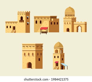 five muslim buildings set styles