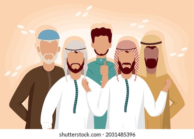 Fünf-Muslim-Community-Männer-Gruppe