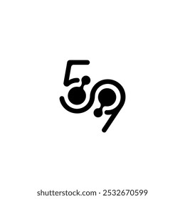 cinco nove modelo de logotipo vetorial de tecnologia de 59 números. 