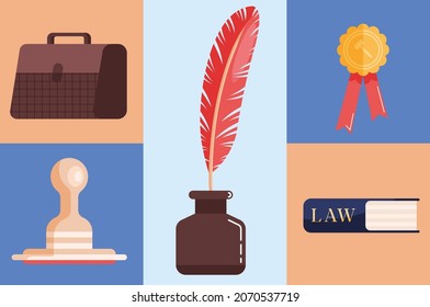iconos de conjunto de servicios notariales