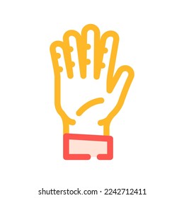 five number hand gesture color icon vector. five number hand gesture sign. isolated symbol illustration