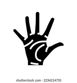 five number hand gesture glyph icon vector. five number hand gesture sign. isolated symbol illustration